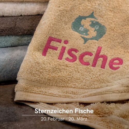 Fische Sternzeichen Handtuch bestickt