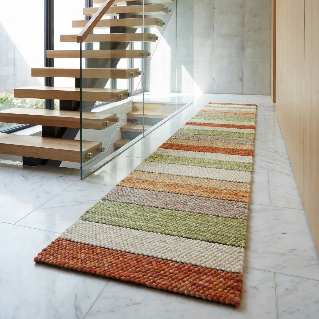 Schurwollteppich Streifen