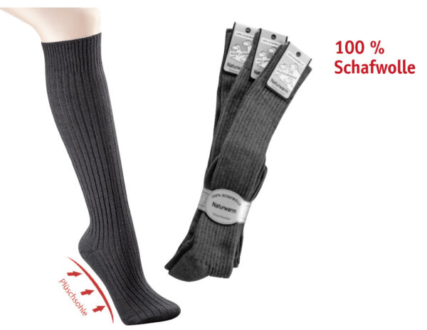 Schafwoll Strümpfe 3er