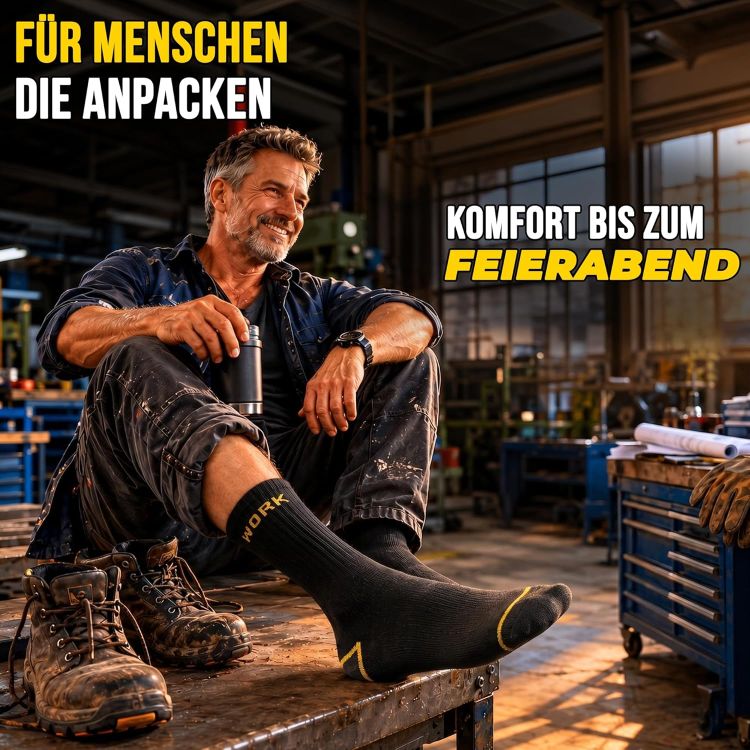 10 Paar Herren Arbeitssocken WORKER – robust, langlebig & bequem – Bild 2